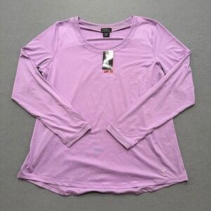 NEW Golftini Top Women's 2XL Lavender Mesh Trim Long Sleeve Activewear Athletic